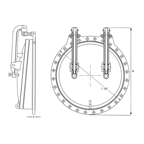 Válvula Flap desenho tecnico